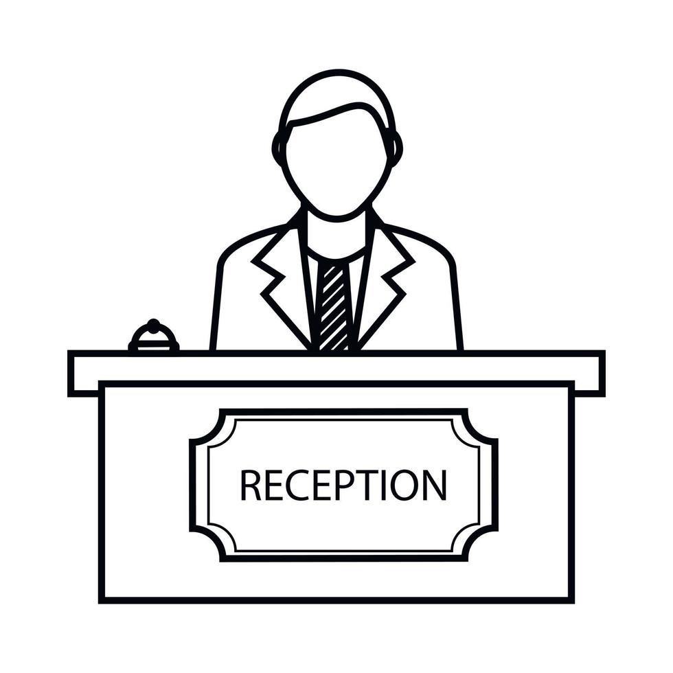 Reception icon, outline style vector