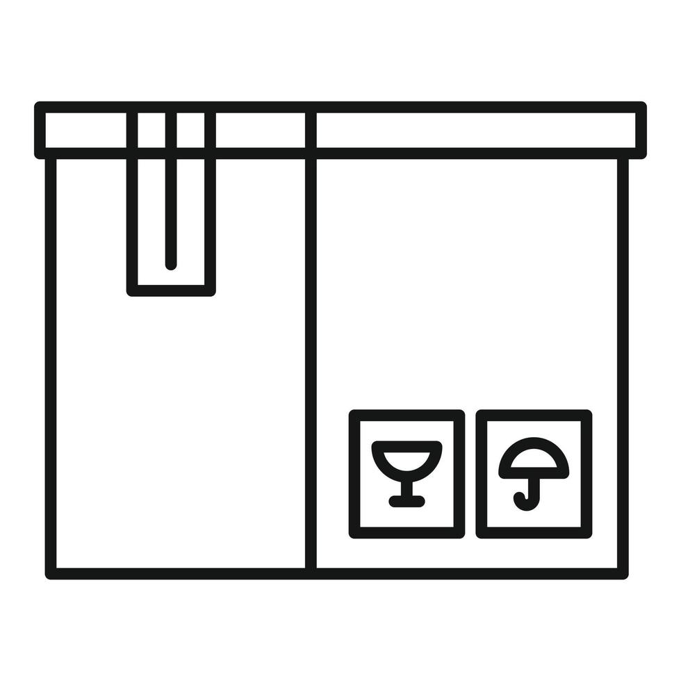 icono de caja de entrega, estilo de contorno vector