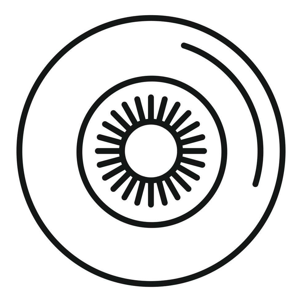 icono de globo ocular, estilo de contorno vector