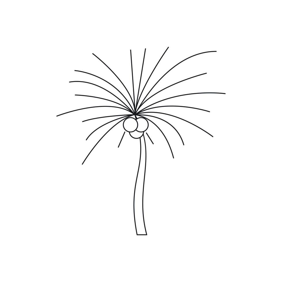 Palm butia capitata icon, outline style vector