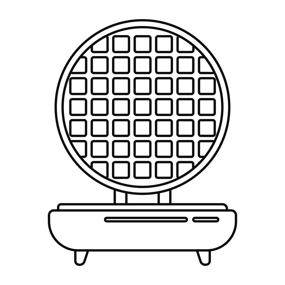 Waffle maker icon, outline style vector