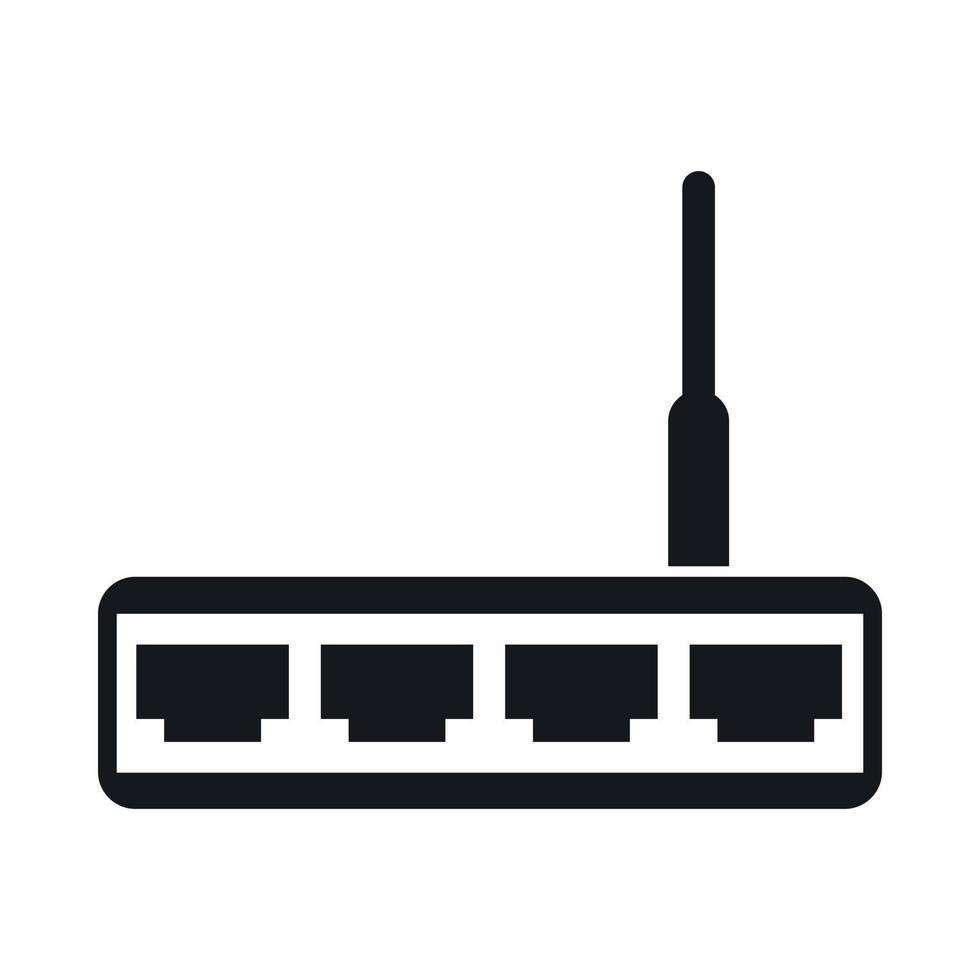 Router icon, simple style vector