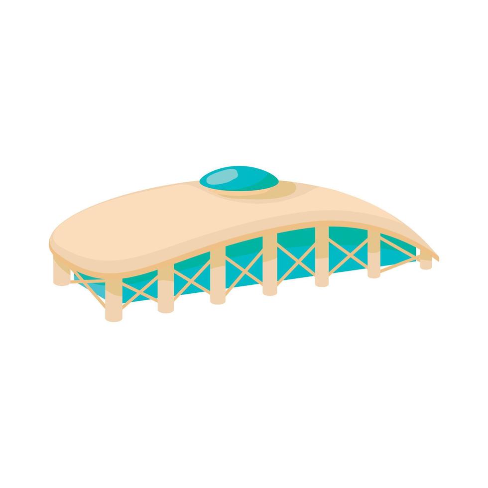 Roofed stadium icon, cartoon style vector