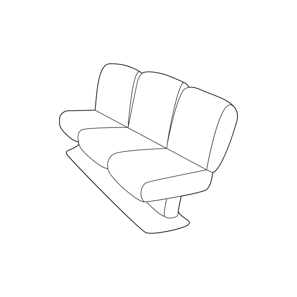 Seat on plane icon, outline style vector