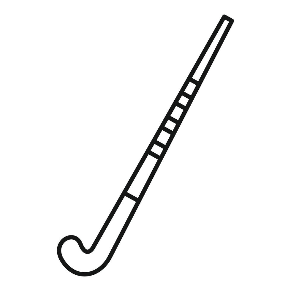 Field hockey stick icon, outline style vector