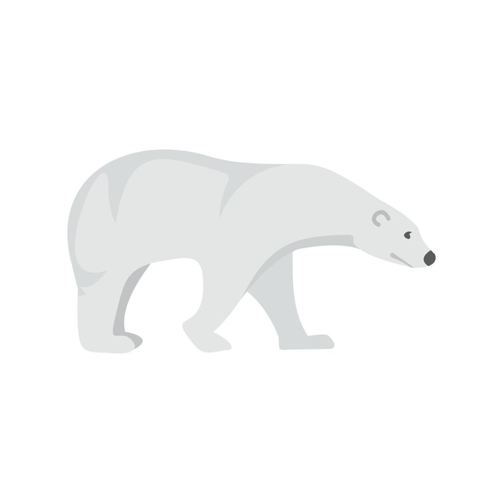 Polar bear icon, flat style vector
