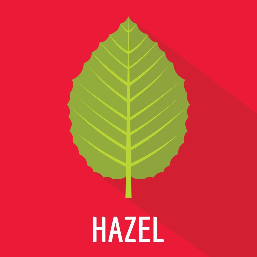 Hazel leaf icon, flat style vector