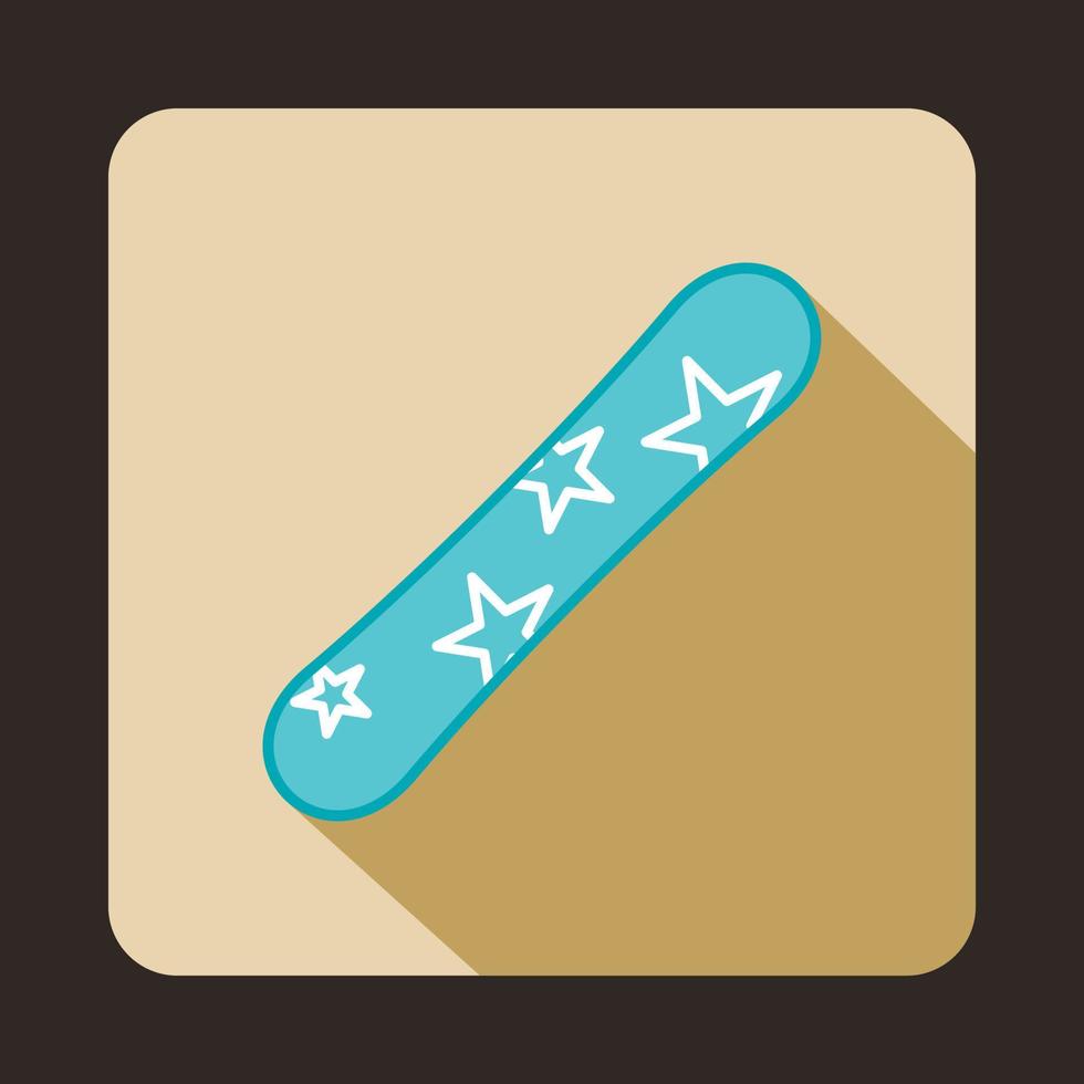 Blue snowboard icon in flat style vector