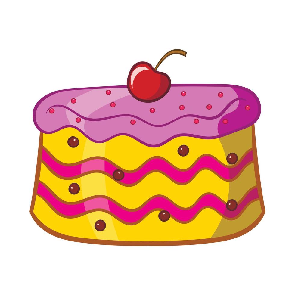 icono de pastel, estilo de dibujos animados vector