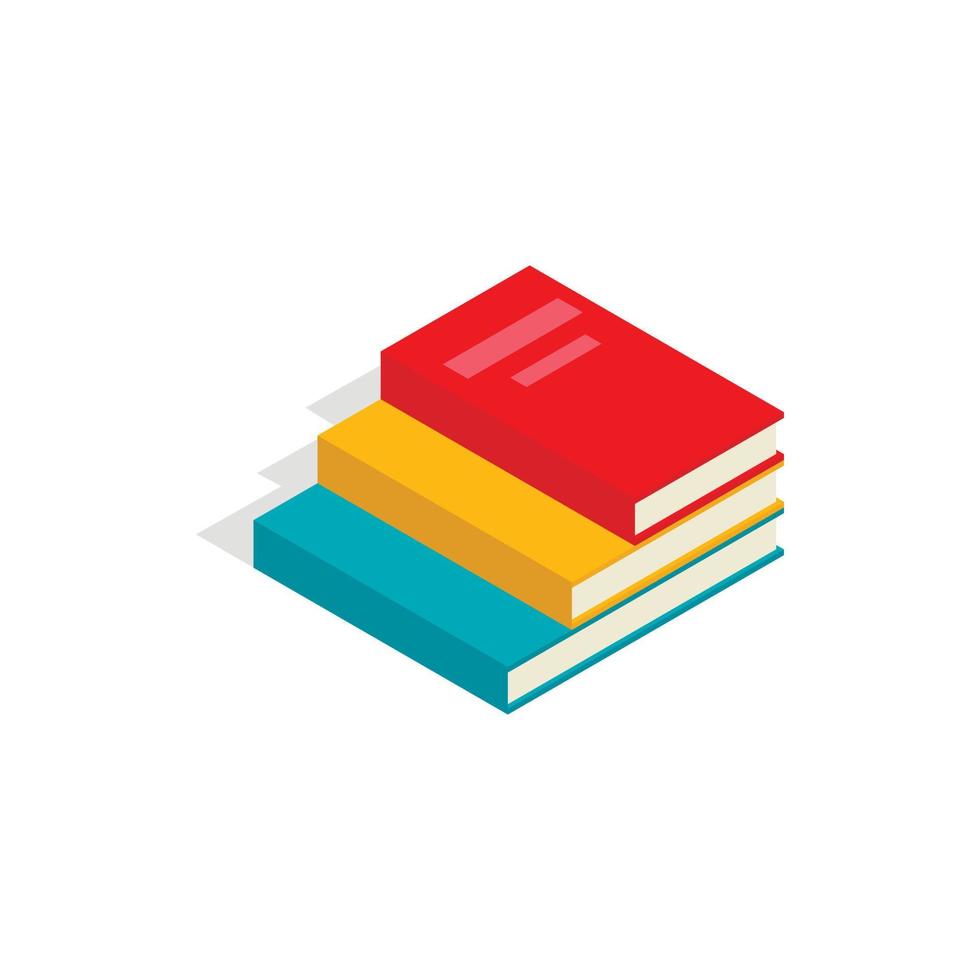 Stack of books icon, isometric 3d style vector