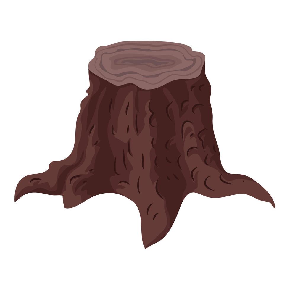 Forest tree stump icon, cartoon style vector