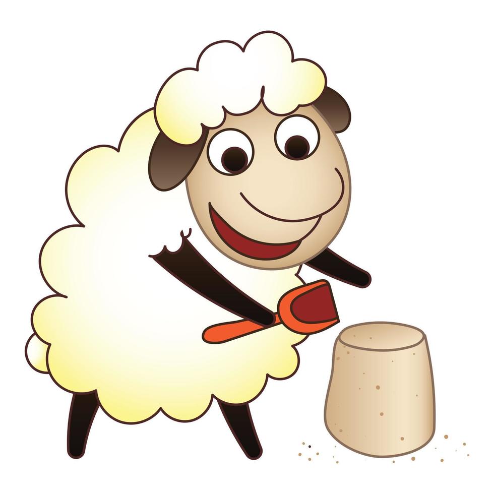 Sheep play icon, cartoon style vector