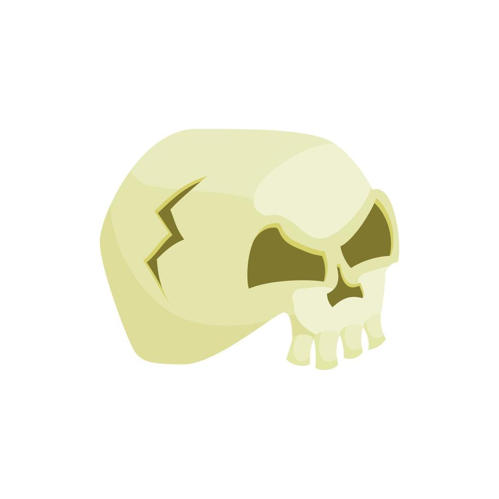 icono de cráneo humano en estilo de dibujos animados vector