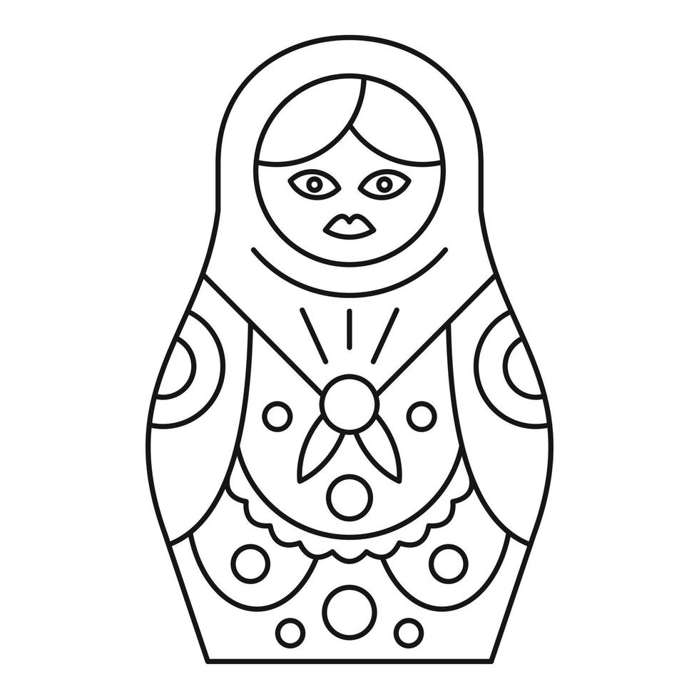 icono de muñeca de anidamiento, estilo de contorno vector