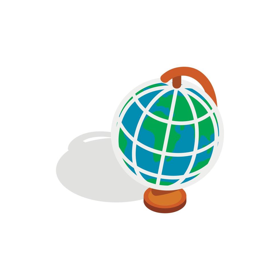 icono de globo terrestre, estilo 3d isométrico vector