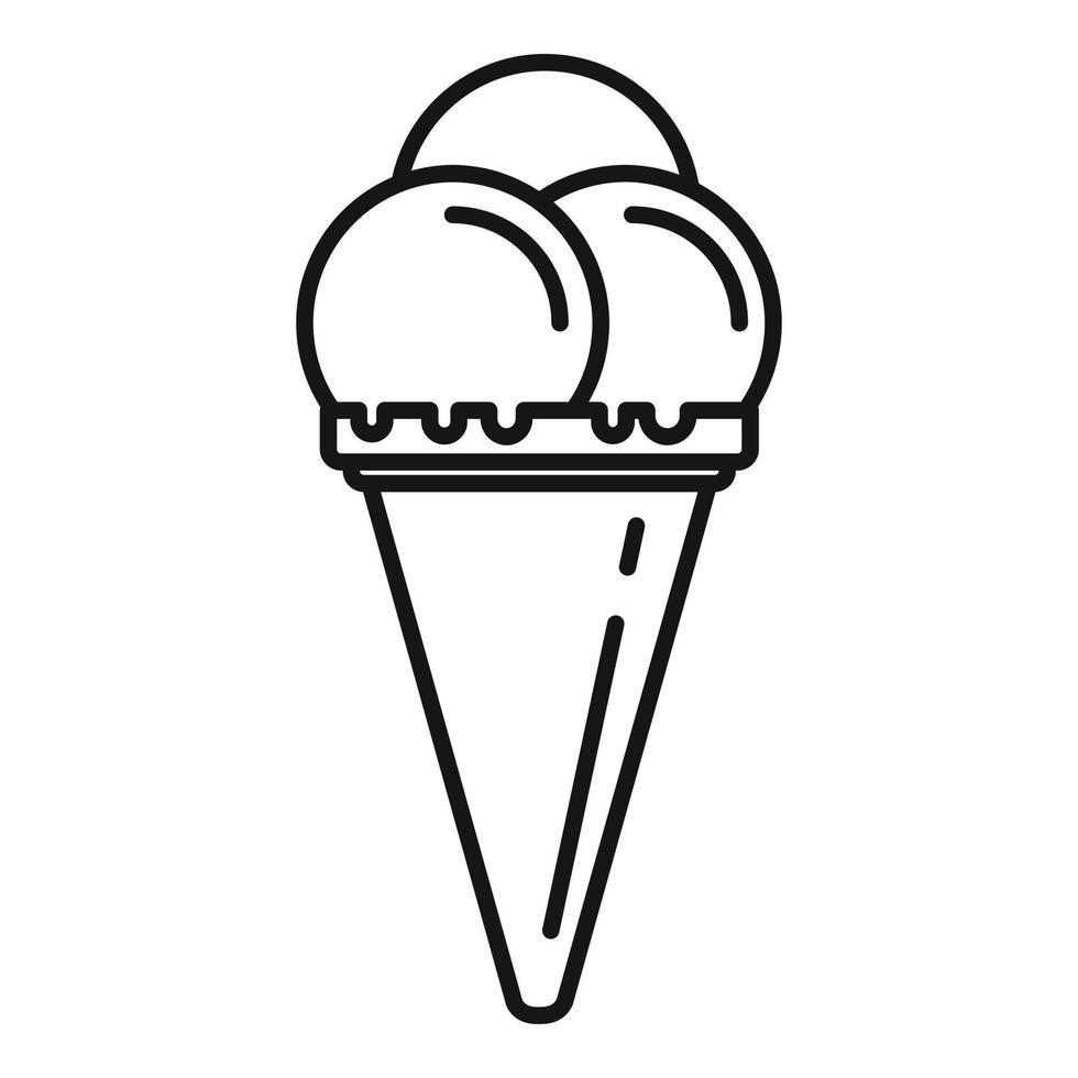 icono de helado, estilo de contorno vector