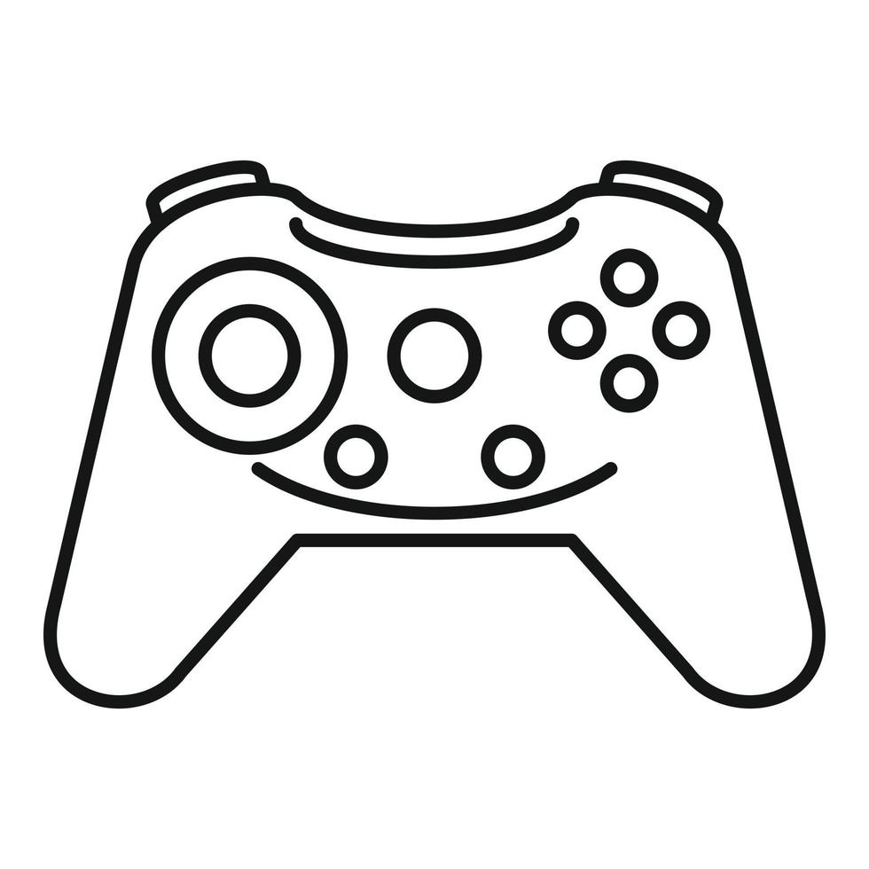 icono de gamepad de botón, estilo de esquema vector