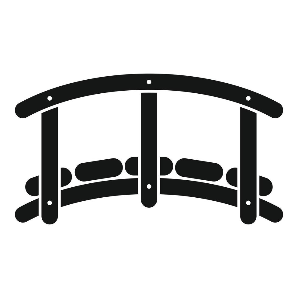 Small wood bridge icon, simple style vector