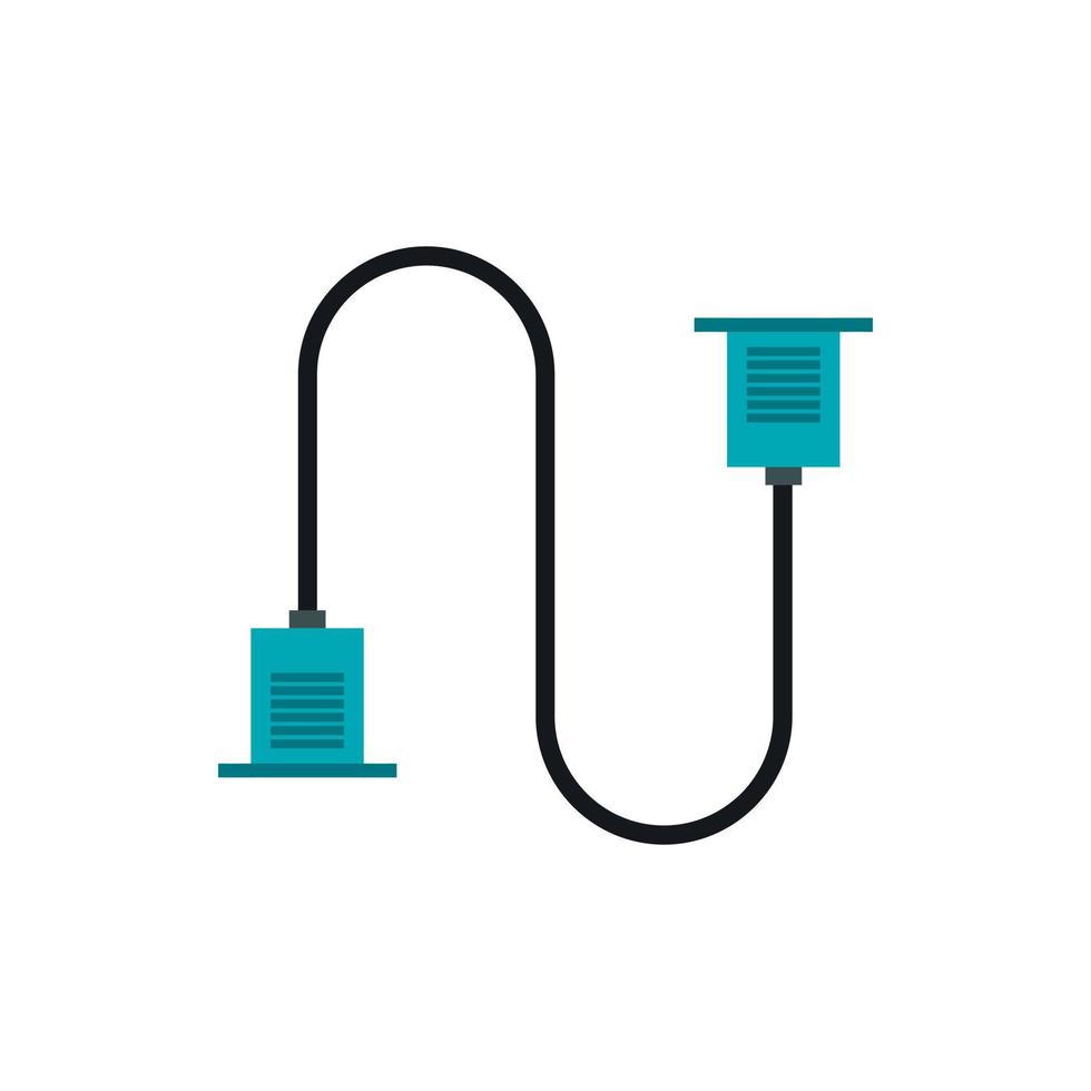 icono de cable vga, estilo plano vector