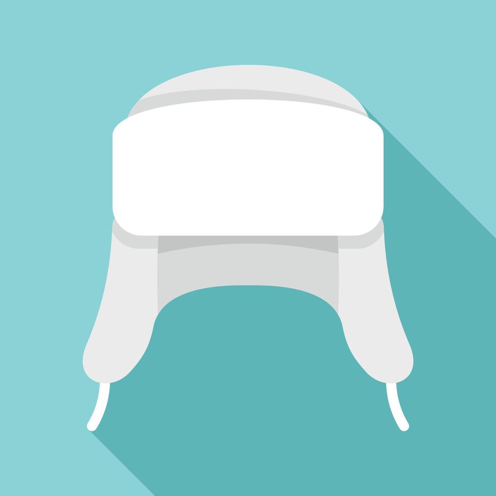 Ear flap winter hat icon, flat style vector