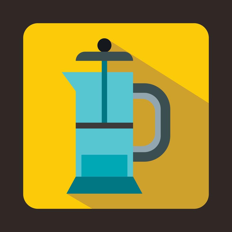 French press coffee maker icon vector