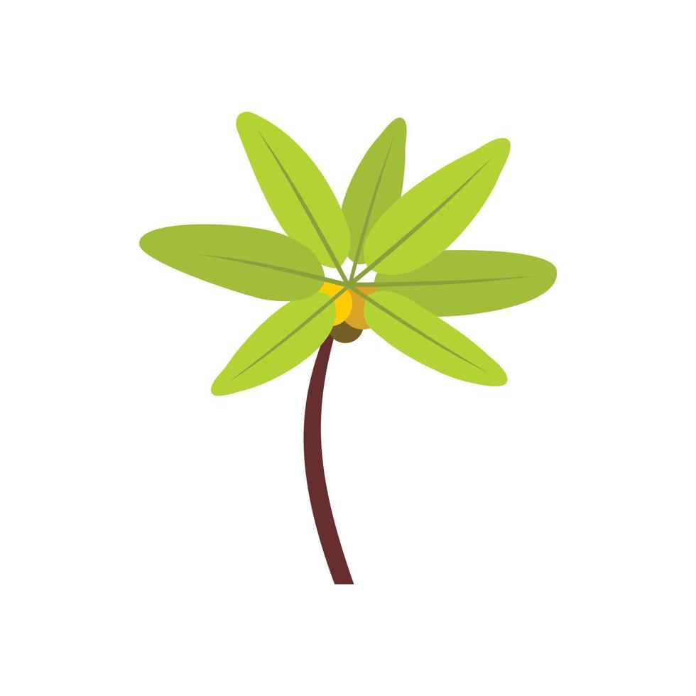 Tropical palm tree icon, flat style vector