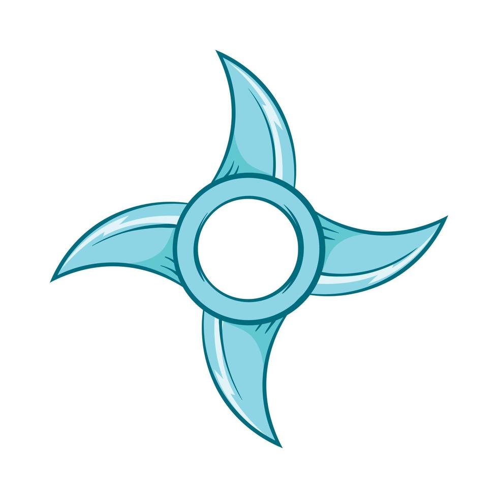 Ninja Shuriken star weapon icon, cartoon style vector
