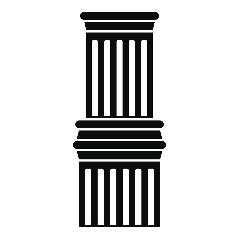 Ancient column icon, simple style vector