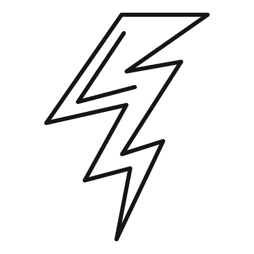 Flash lightning bolt icon, outline style vector