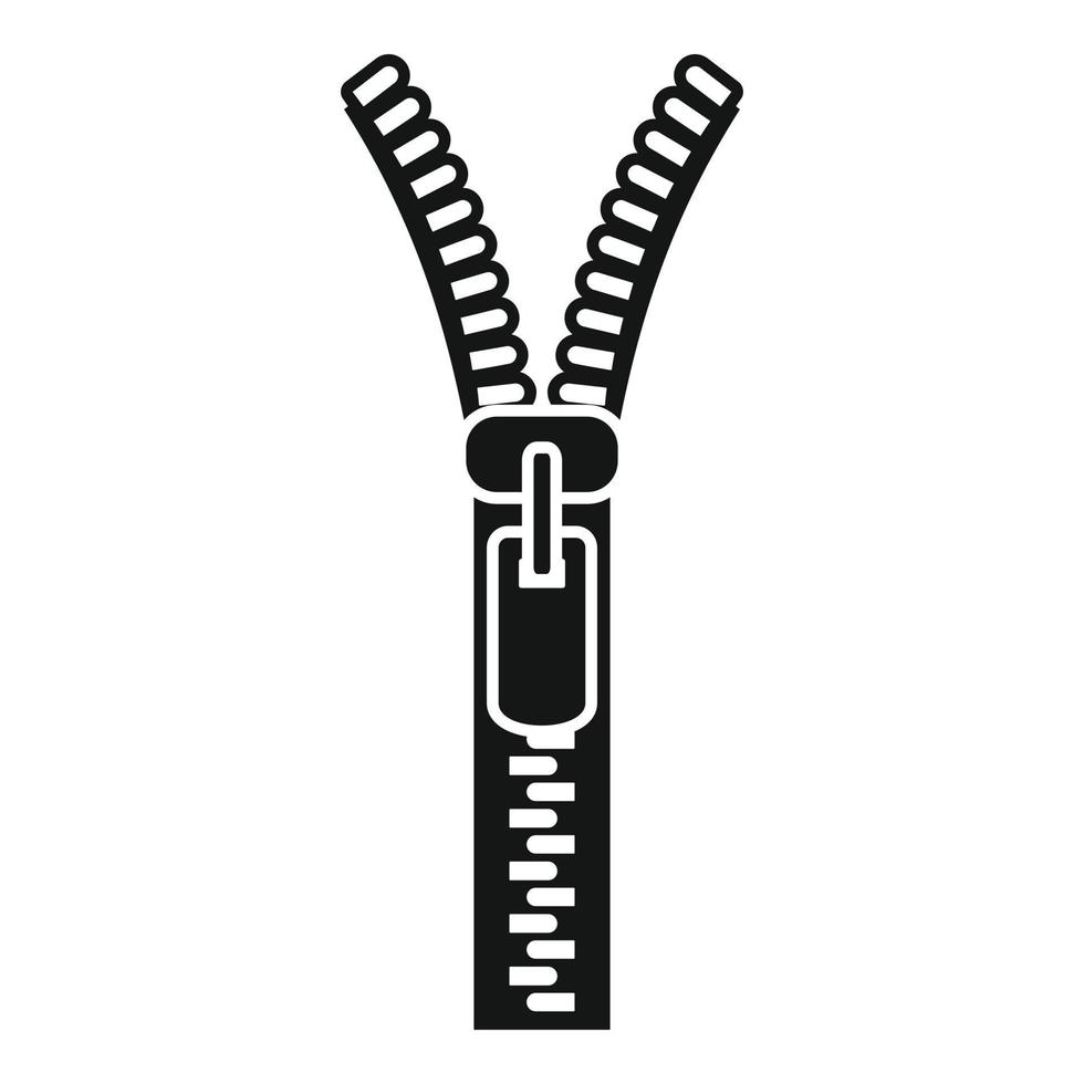Jeans zipper icon, simple style vector