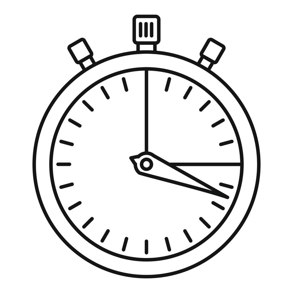 Stopwatch icon, outline style vector