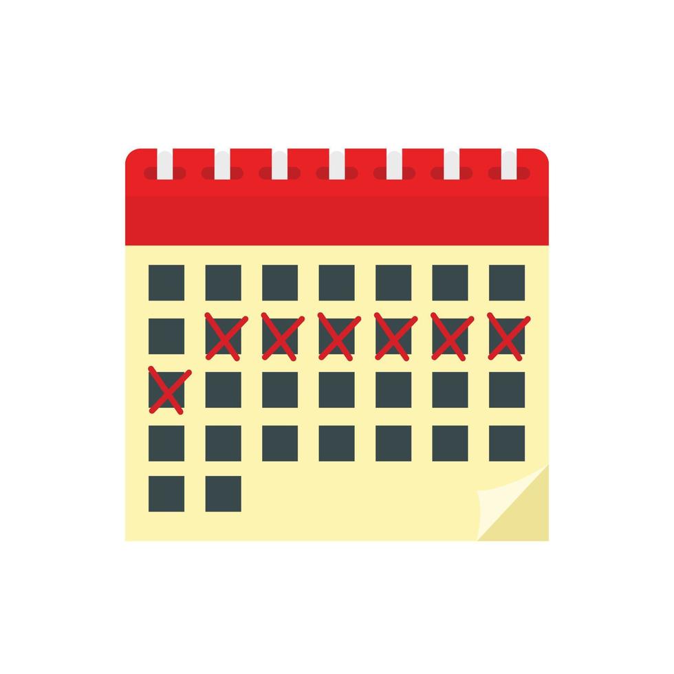 icono de calendario anticonceptivo, estilo plano vector