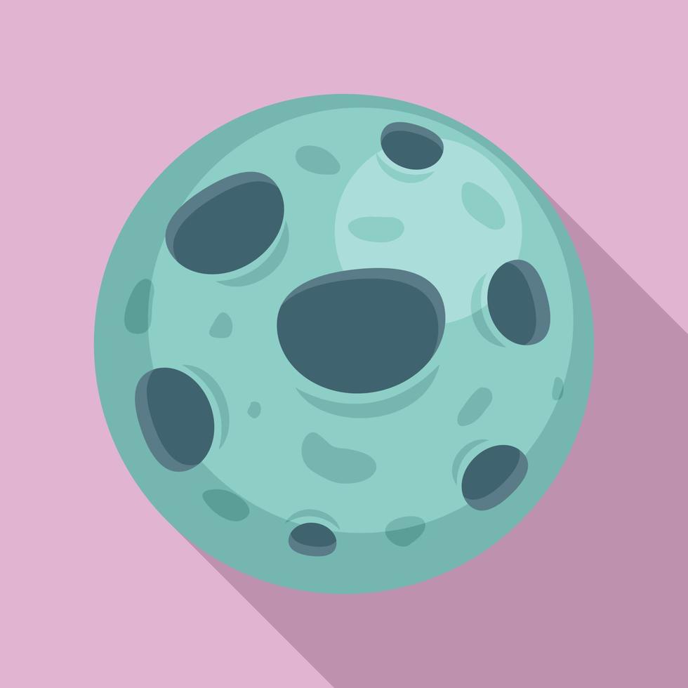 Space moon icon, flat style vector