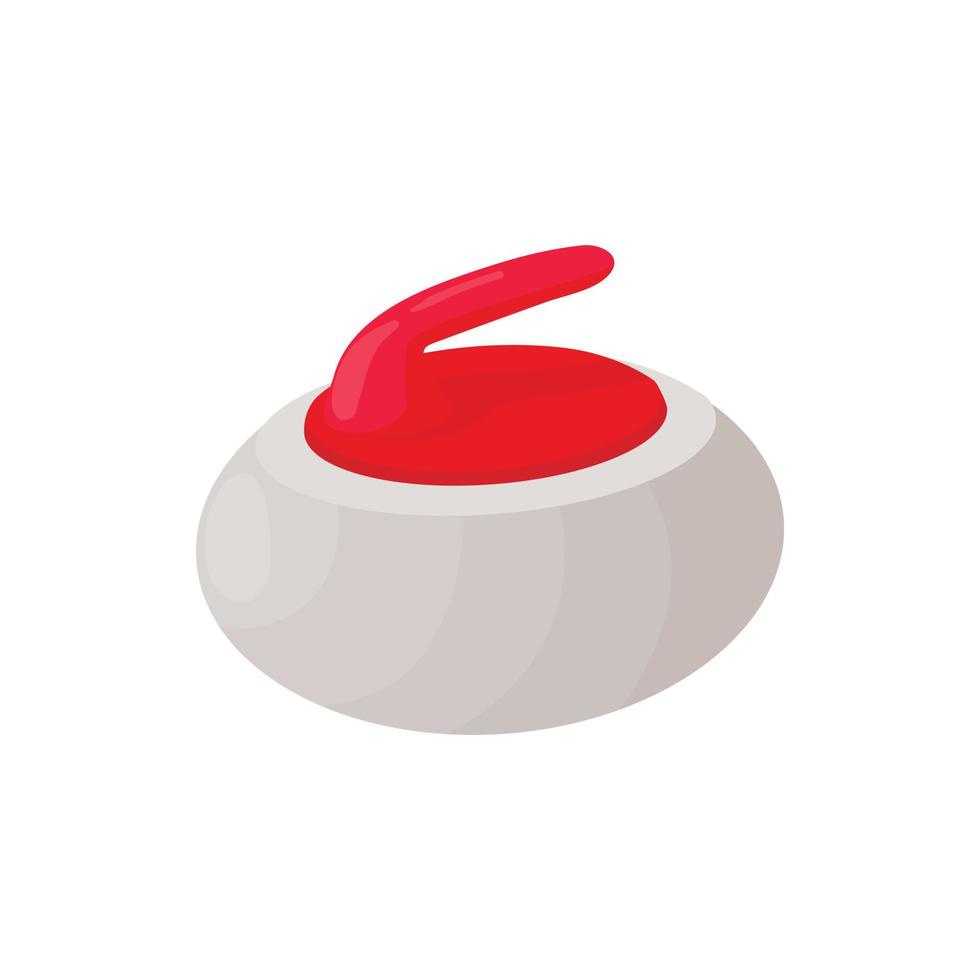 Curling stone icon, cartoon style vector