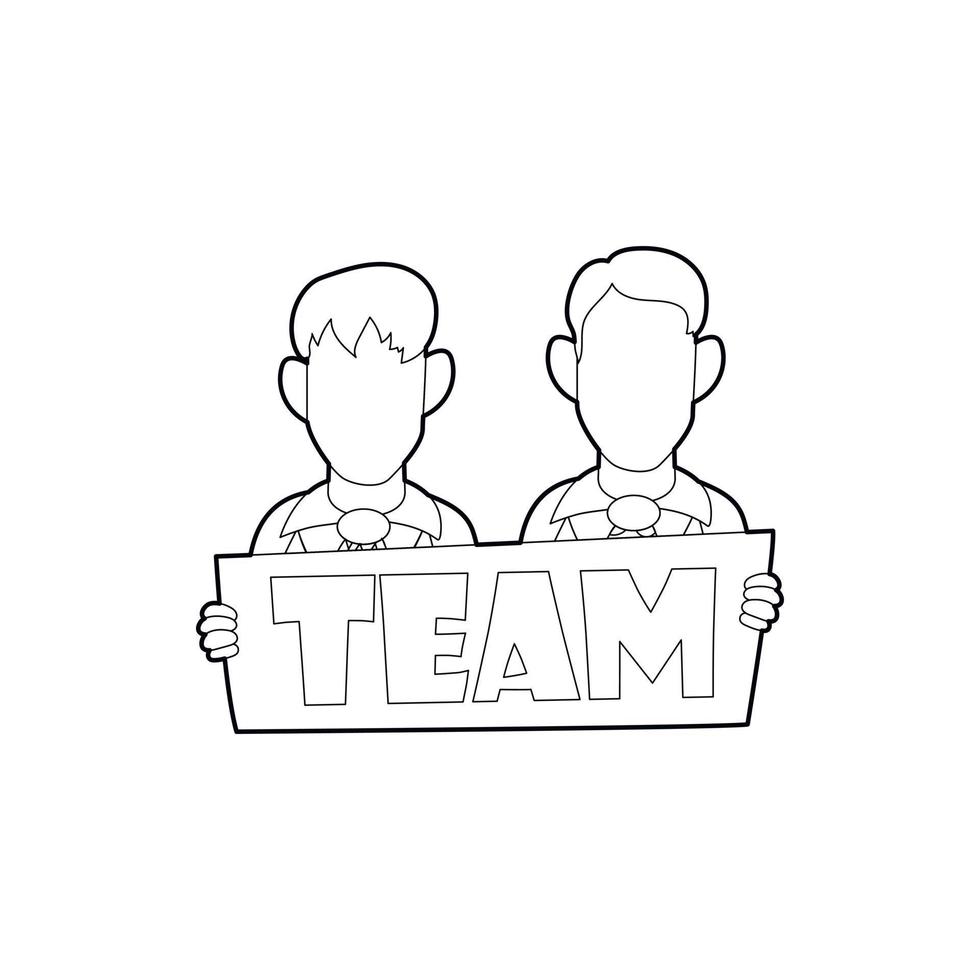 Businessmen holding sign board with Team word icon vector