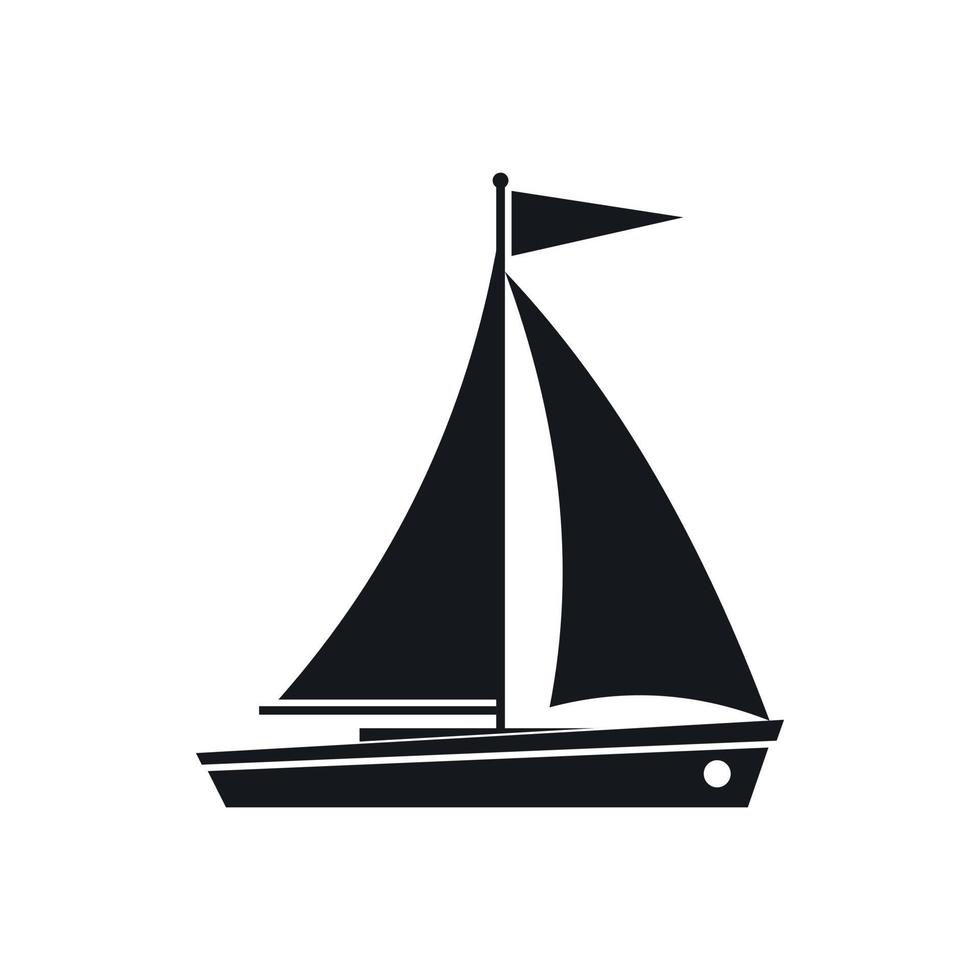 Yacht icon, simple style vector