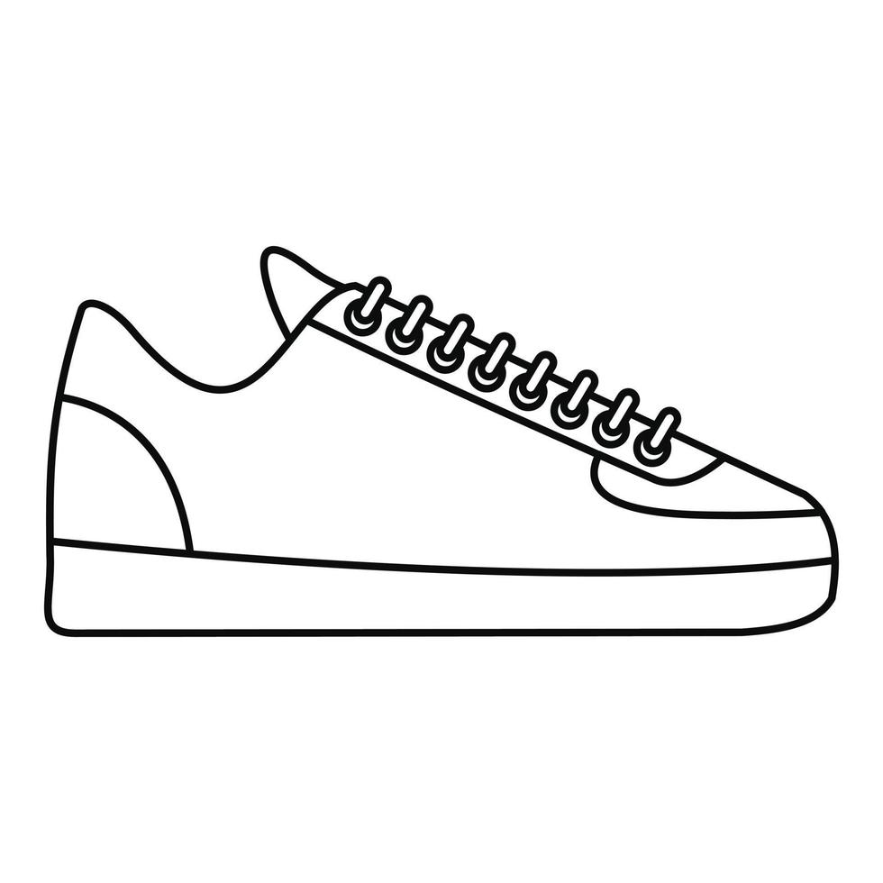 icono de zapatillas de rap, estilo de esquema vector