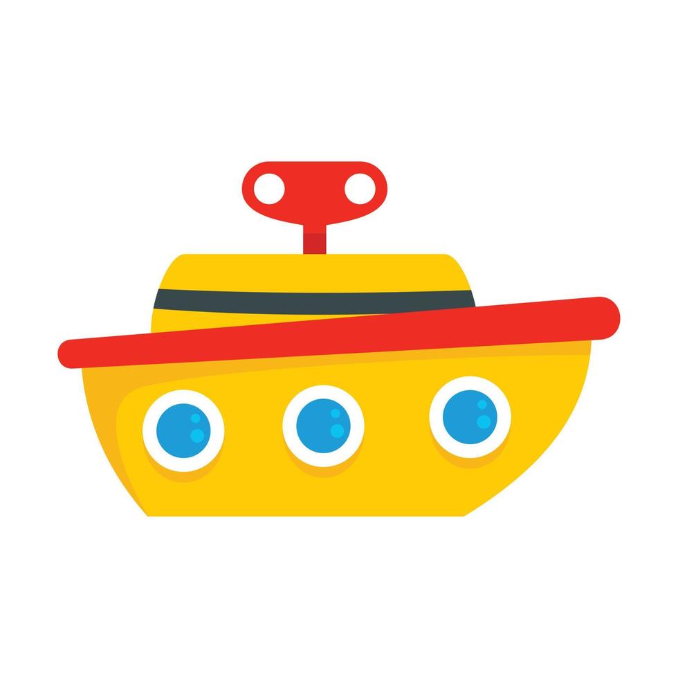 icono de juguete de barco, estilo plano vector