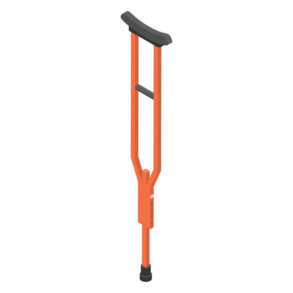 Wood crutch icon set, isometric style vector