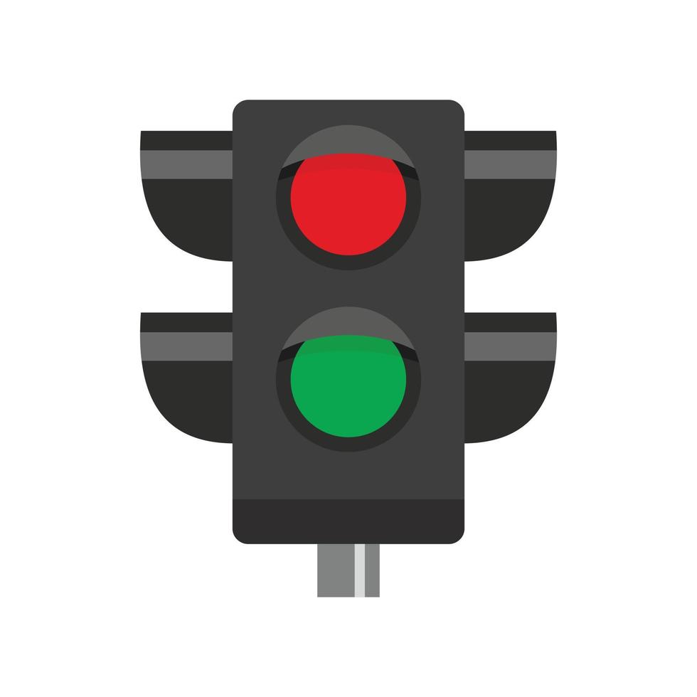 icono de semáforo peatonal, estilo plano vector