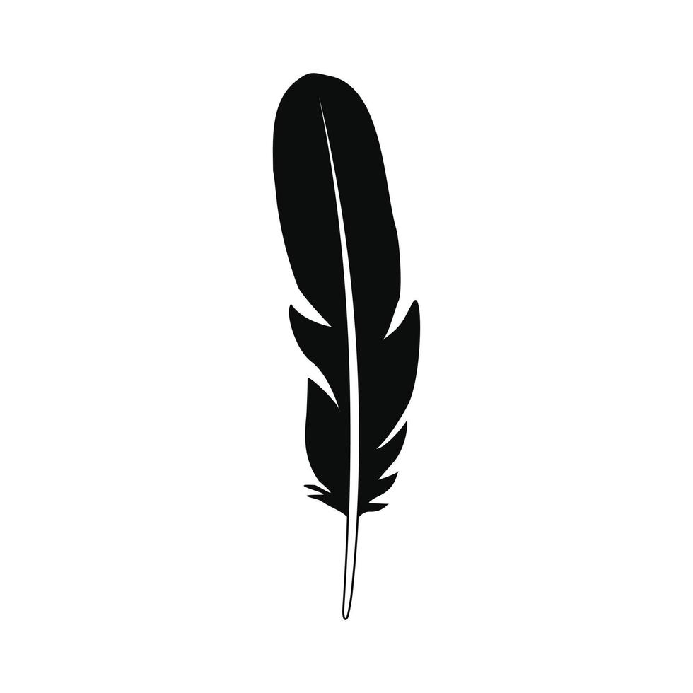 Beautiful feather icon, simple style vector