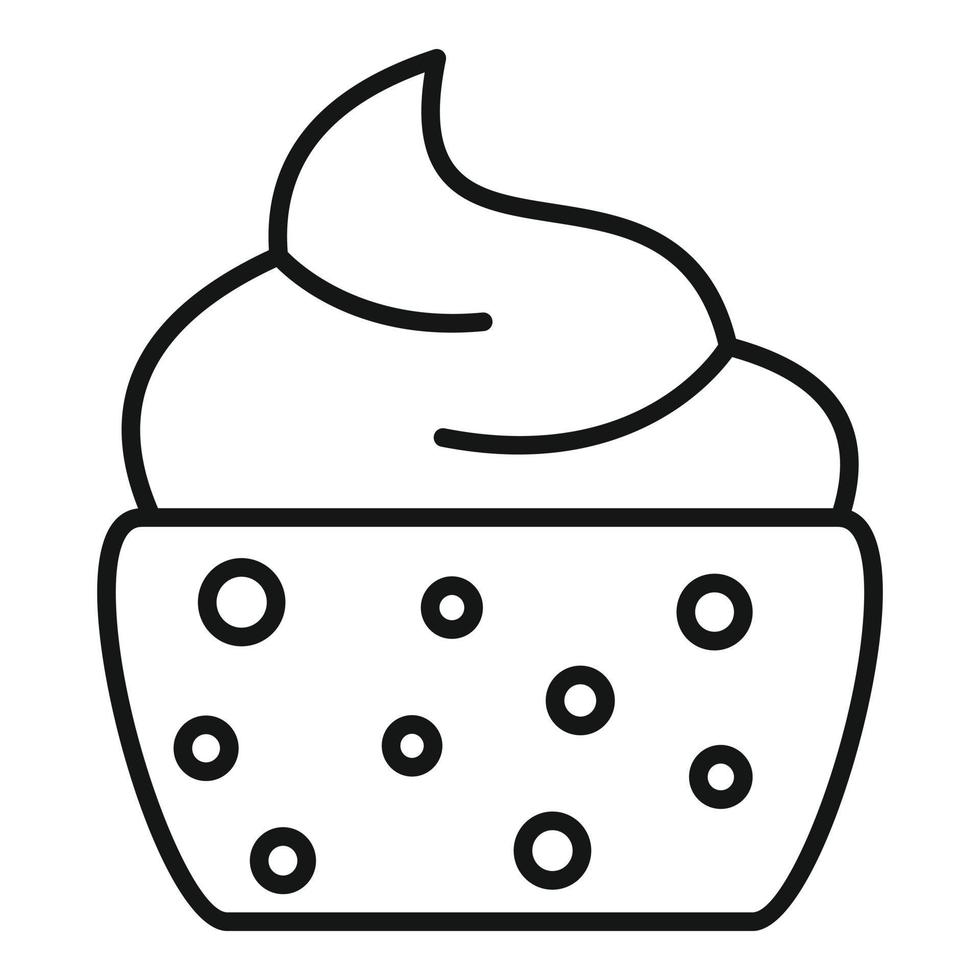 Cupcake icon, outline style vector
