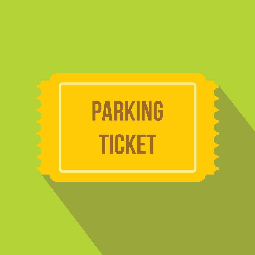 icono de ticket de estacionamiento en estilo plano vector