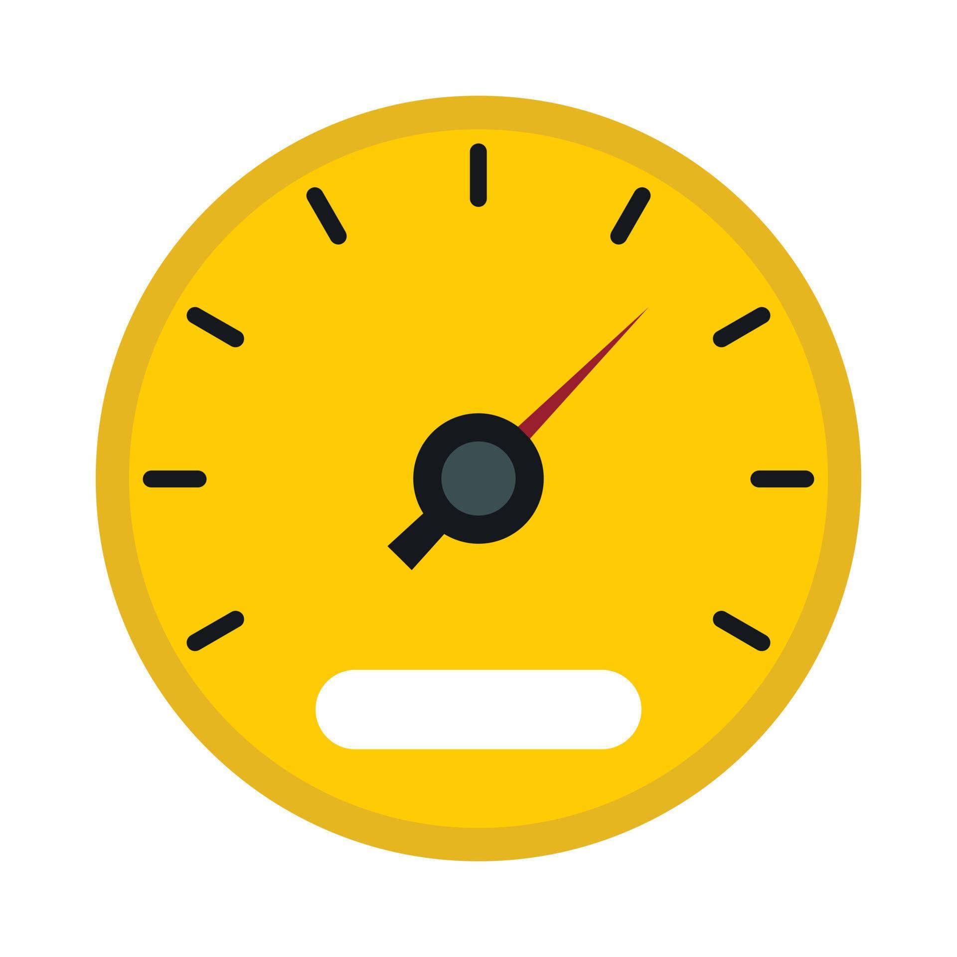 Yellow speedometer icon, flat style 14487370 Vector Art at Vecteezy