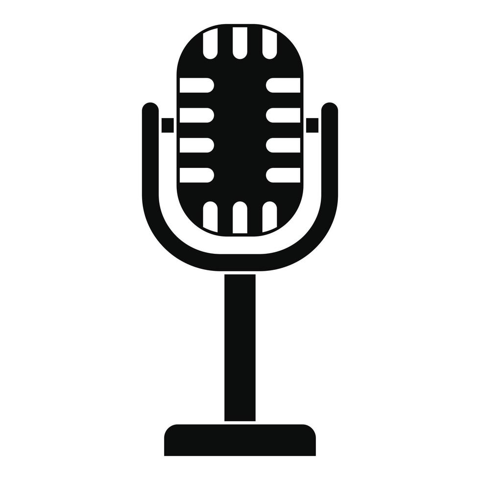 Studio microphone icon, simple style vector