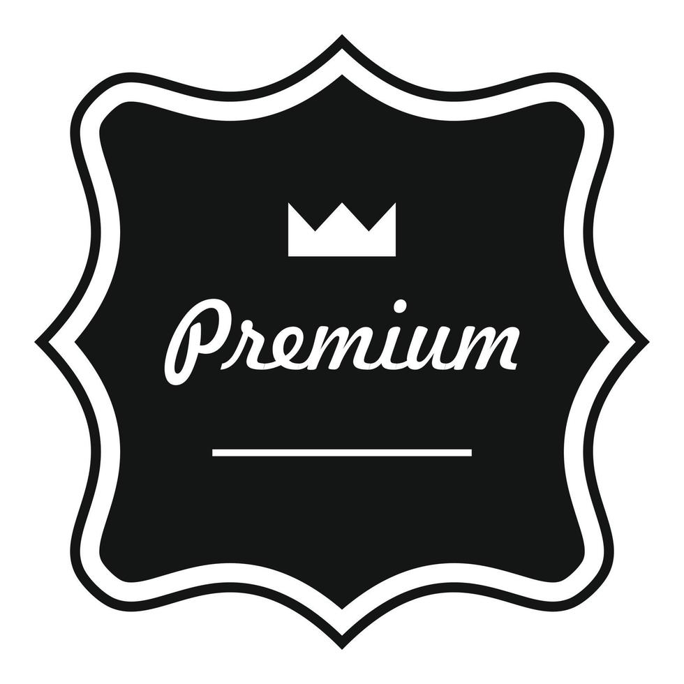 Premium label icon, simple style. vector