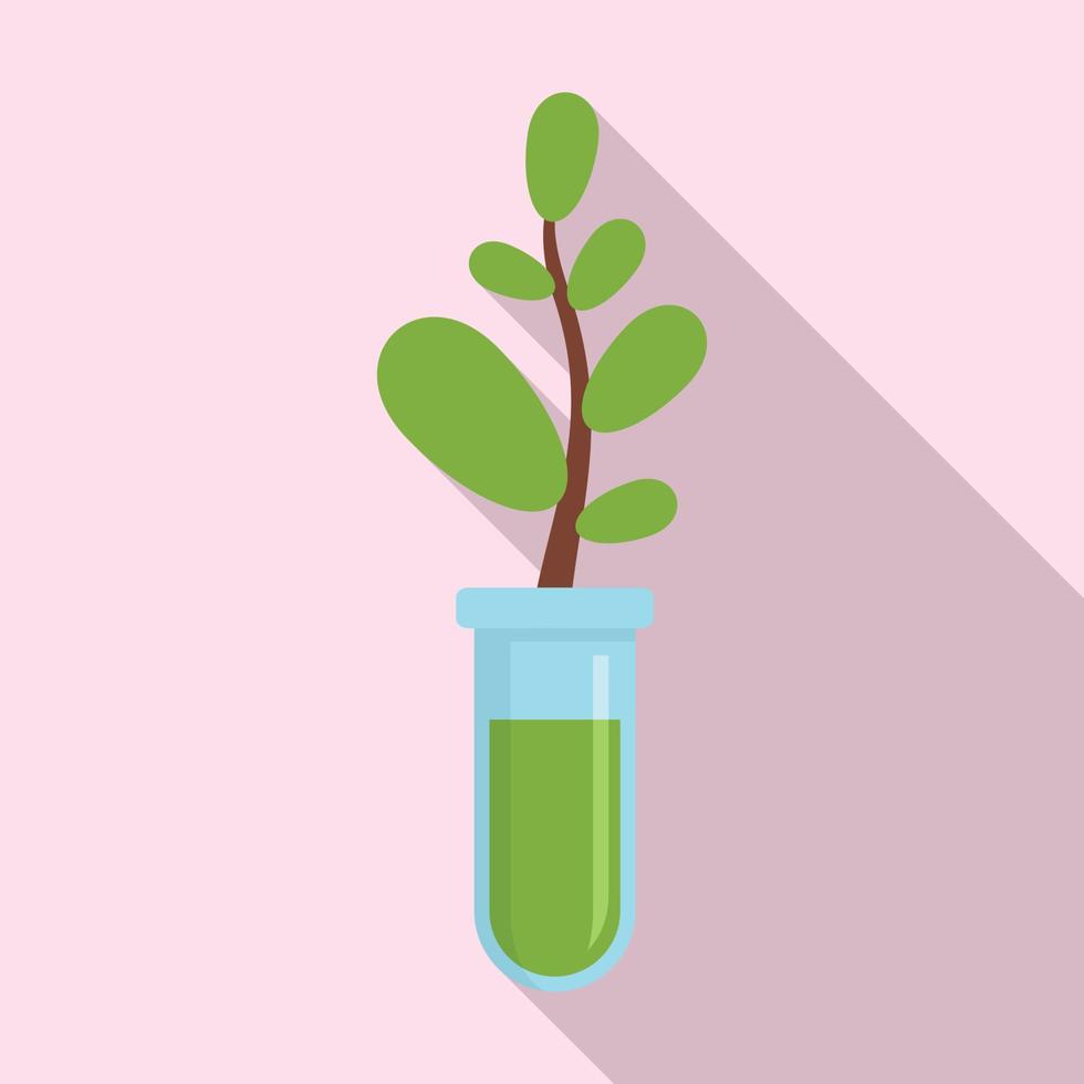 Gmo plant tube icon, flat style vector