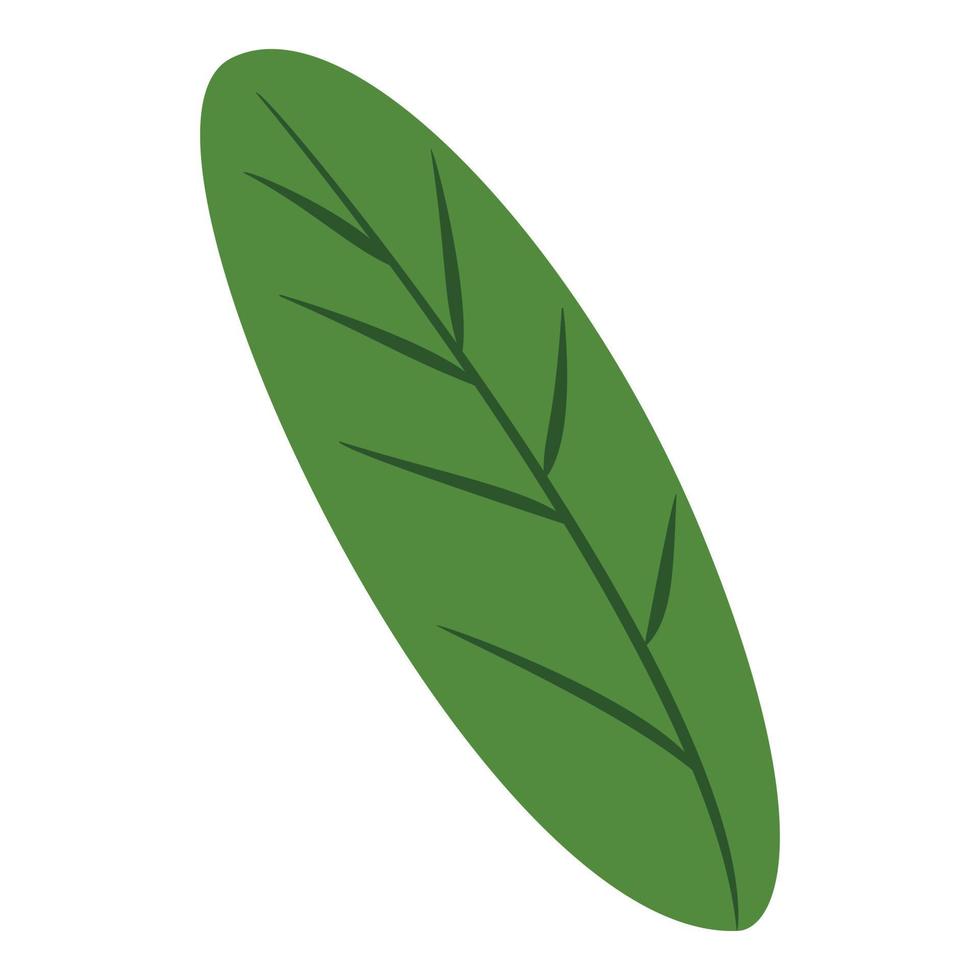 Green banana leaf icon, cartoon style vector