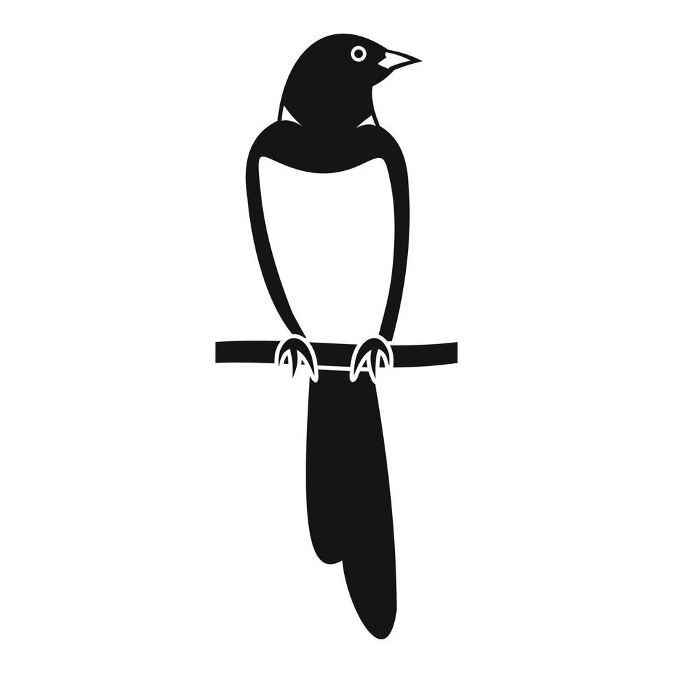 Tree stay magpie icon, simple style vector