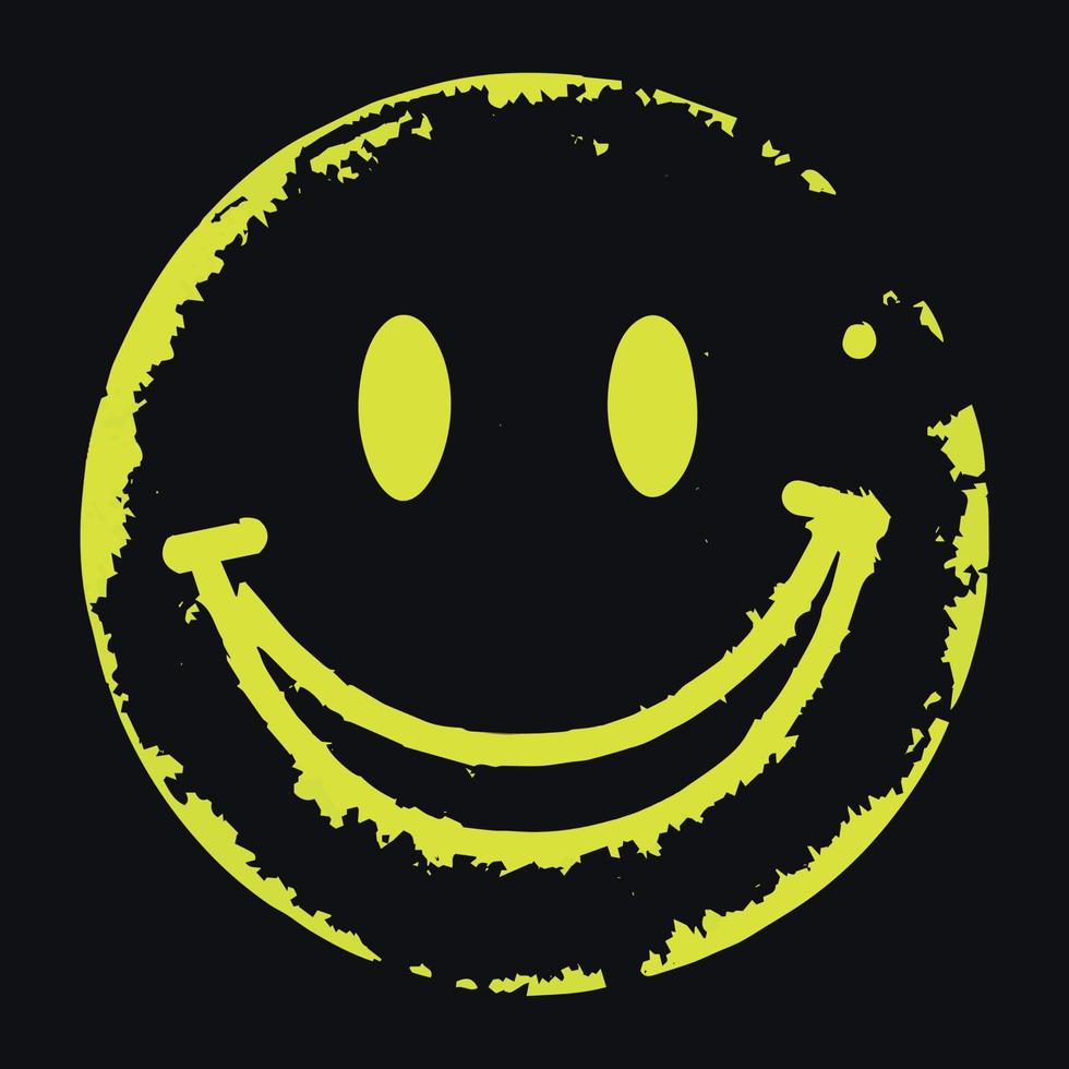 Emoticon grunge isolated spray paint vector illustration.